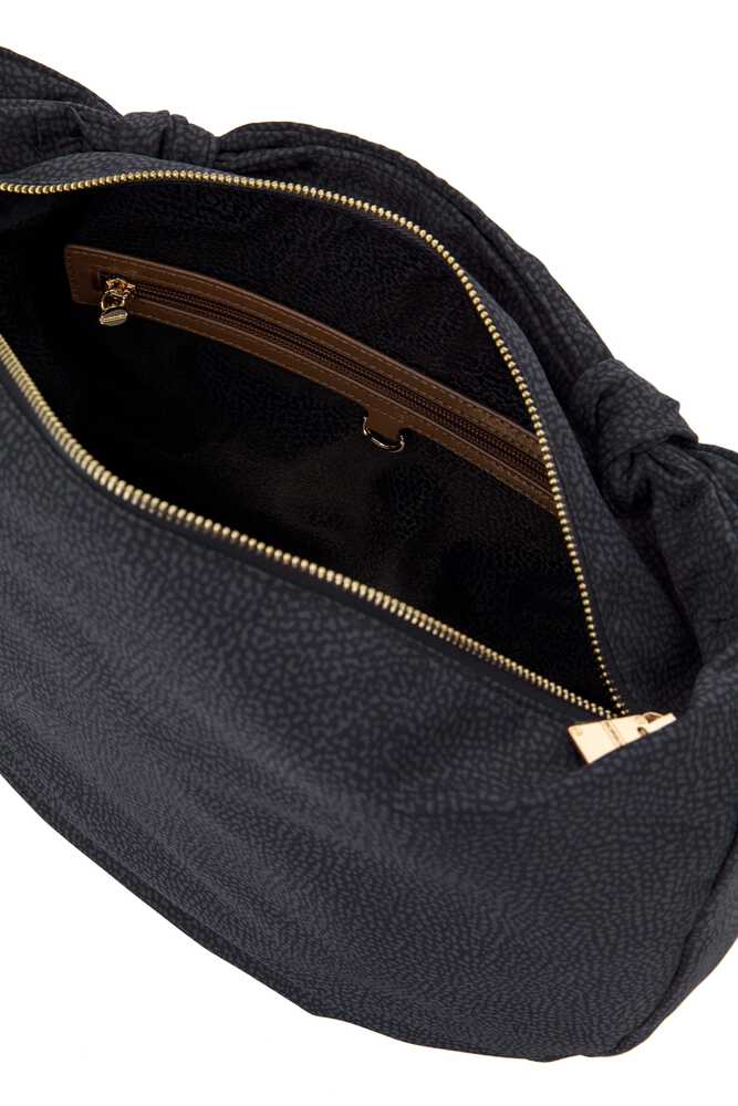 Borbonese DESERT HOBO M C/T 151 NERO MARRONE - immagine 3