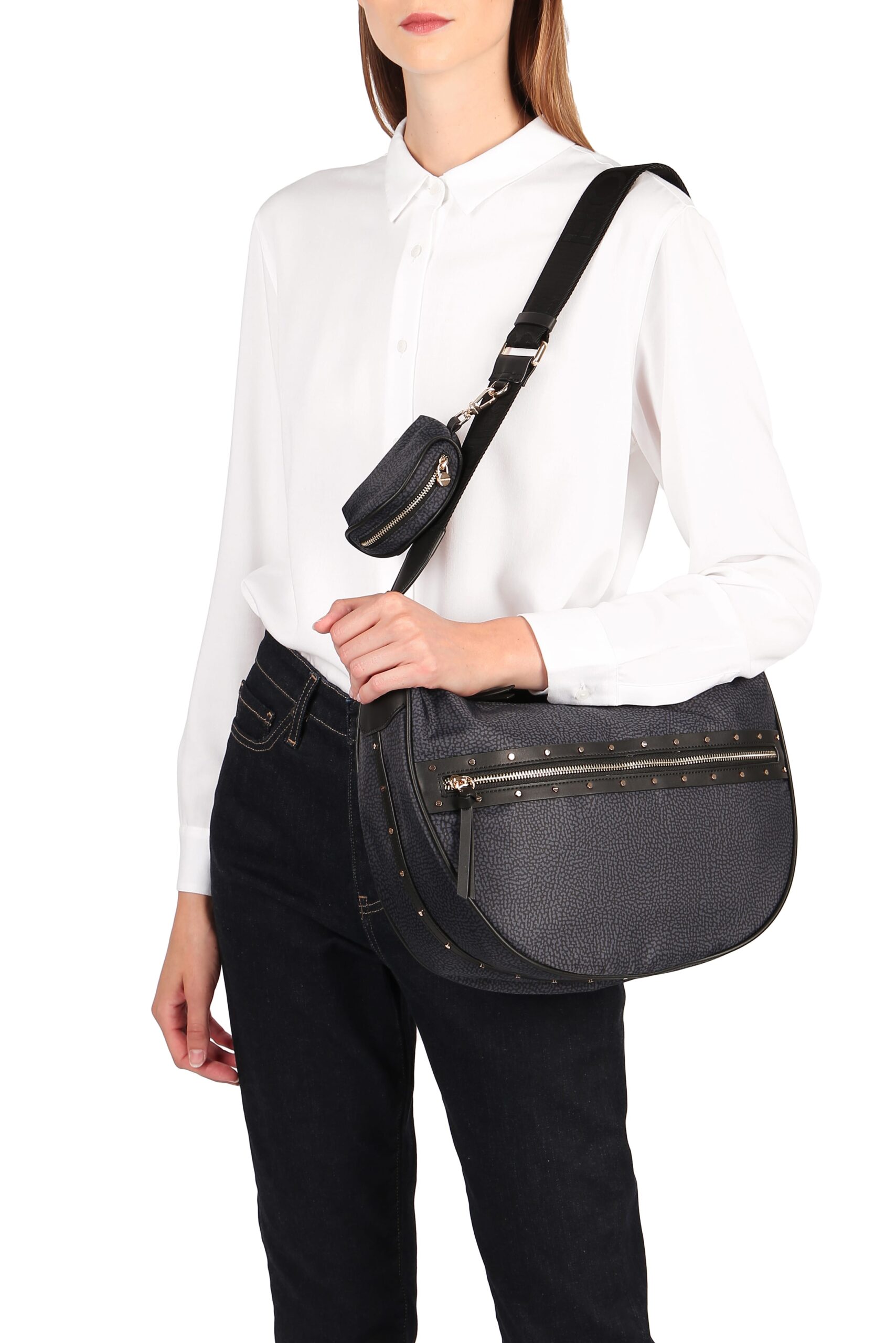 Borbonese LUNA BAG MIDDLE 100 NERO - immagine 4