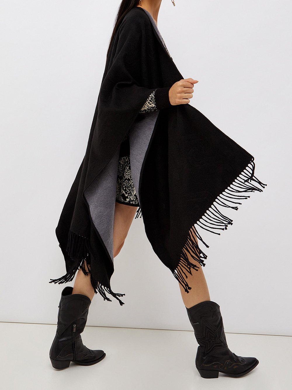 LIU JO PONCHO DOUBLE NERO 22222 - immagine 3