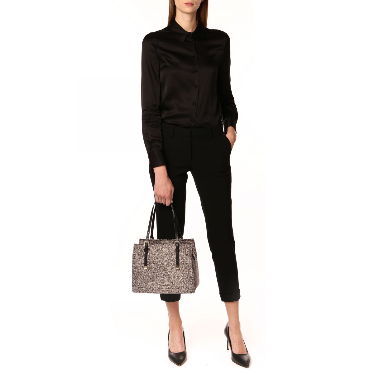 Borbonese SHOPPING MEDIA C/T X11 OP NAT NERO