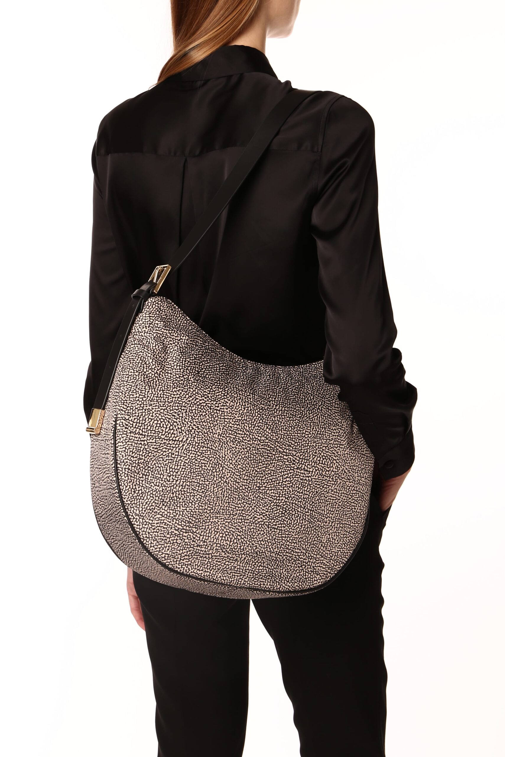 Borbonese HOBO LARGE X11 OP NAT NERO - immagine 2