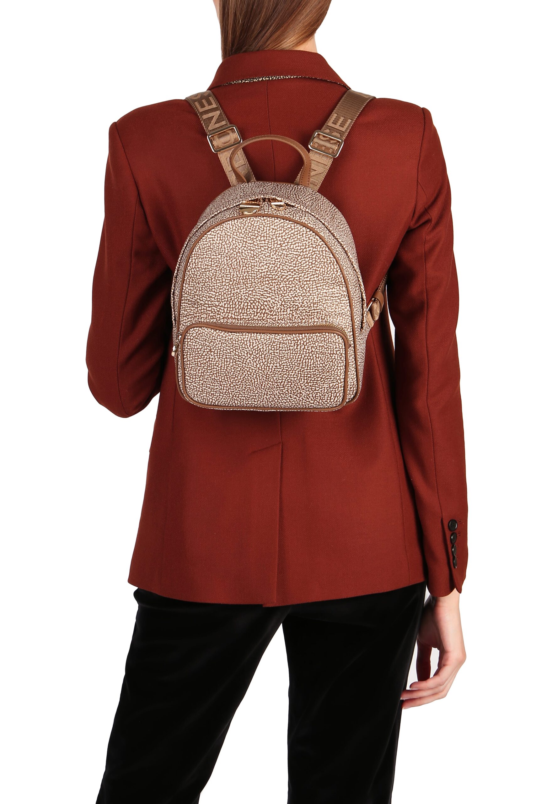 Borbonese ZAINO SMALL 994 BEIGE MARRONE - immagine 6