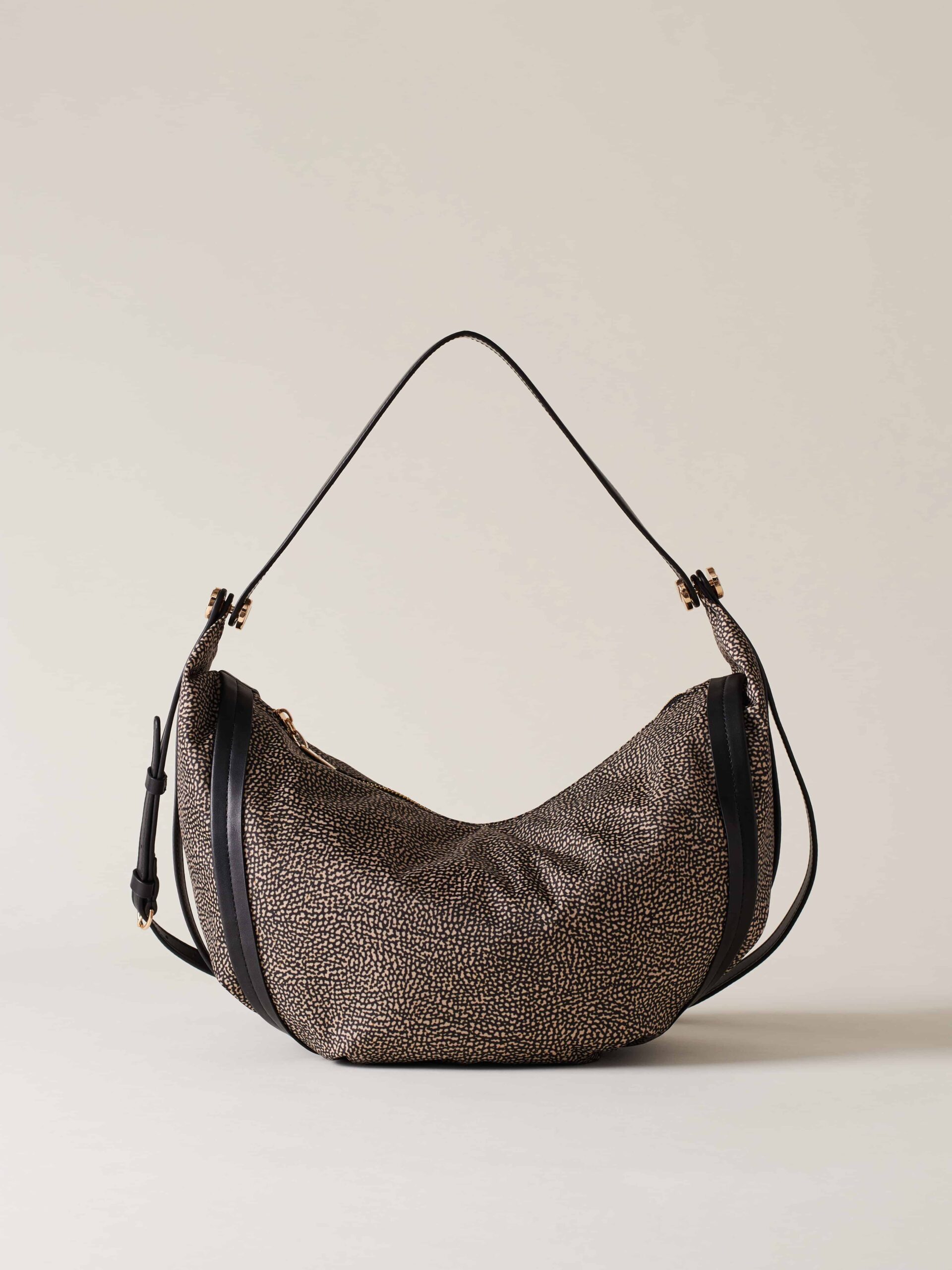 Borbonese HOBO MEDIUM X11 OP NAT NERO