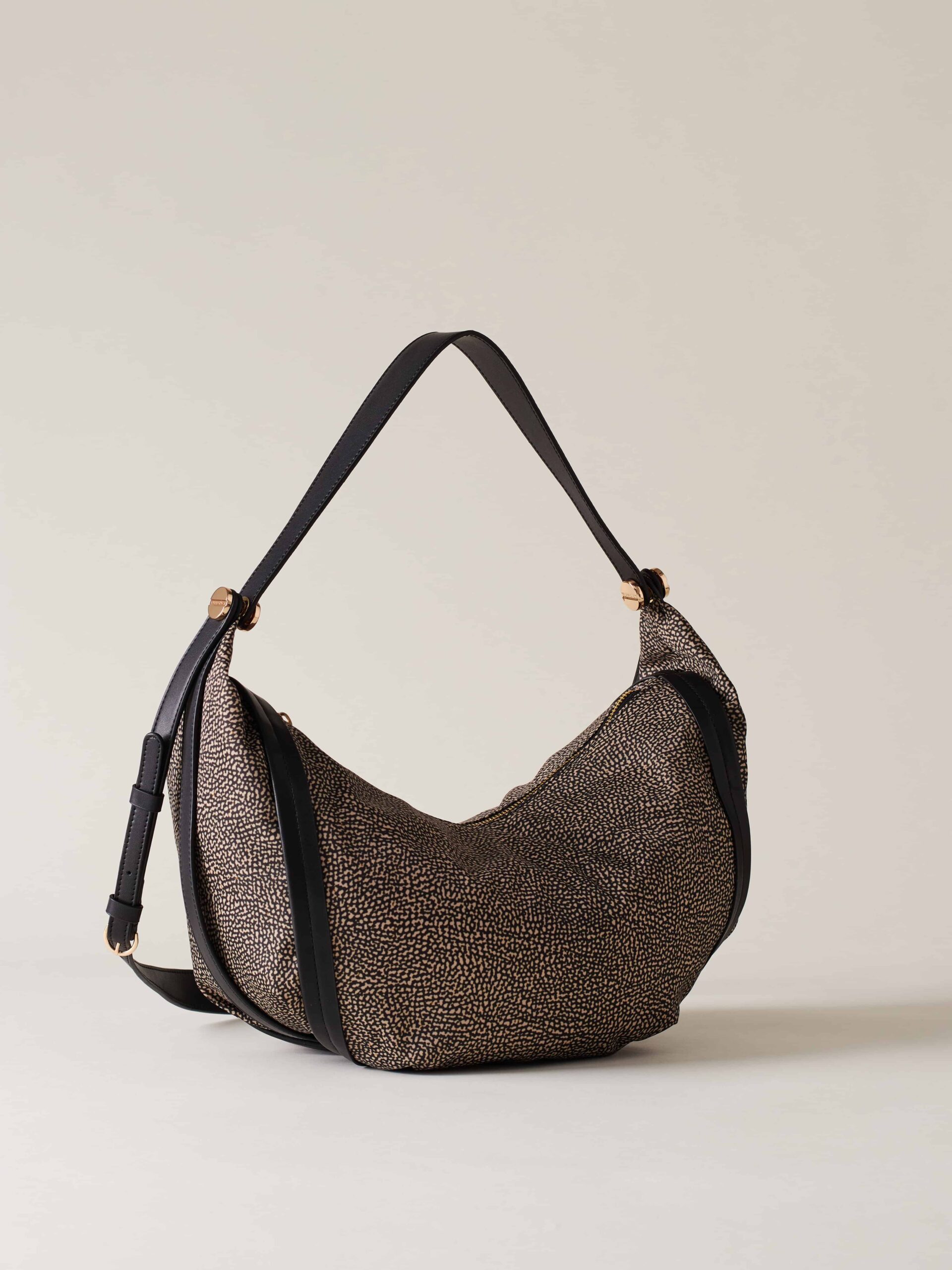 Borbonese HOBO MEDIUM X11 OP NAT NERO - immagine 5