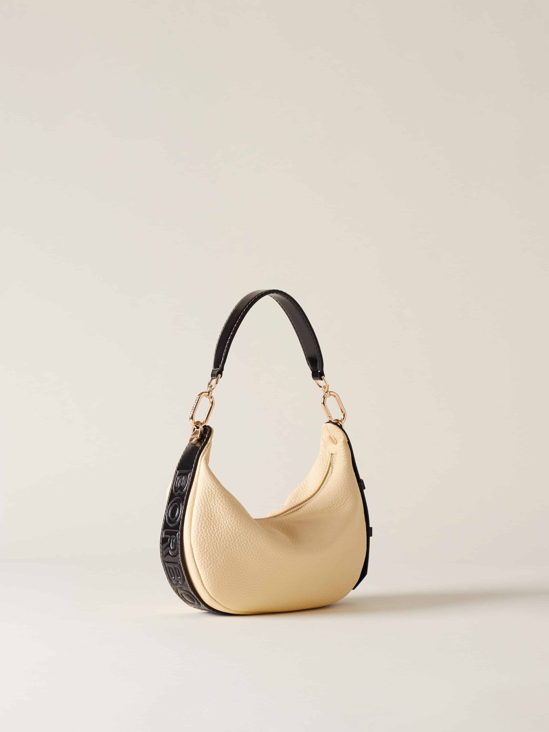 Borbonese HOBO BAG PETITE Z12 BUTTER NERO - immagine 6