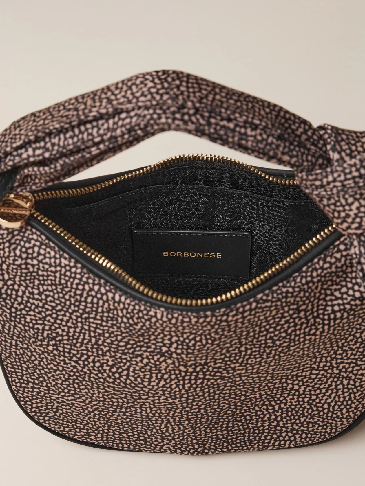 Borbonese LUNA BAG PETITE X11 OP NAT NERO - immagine 4