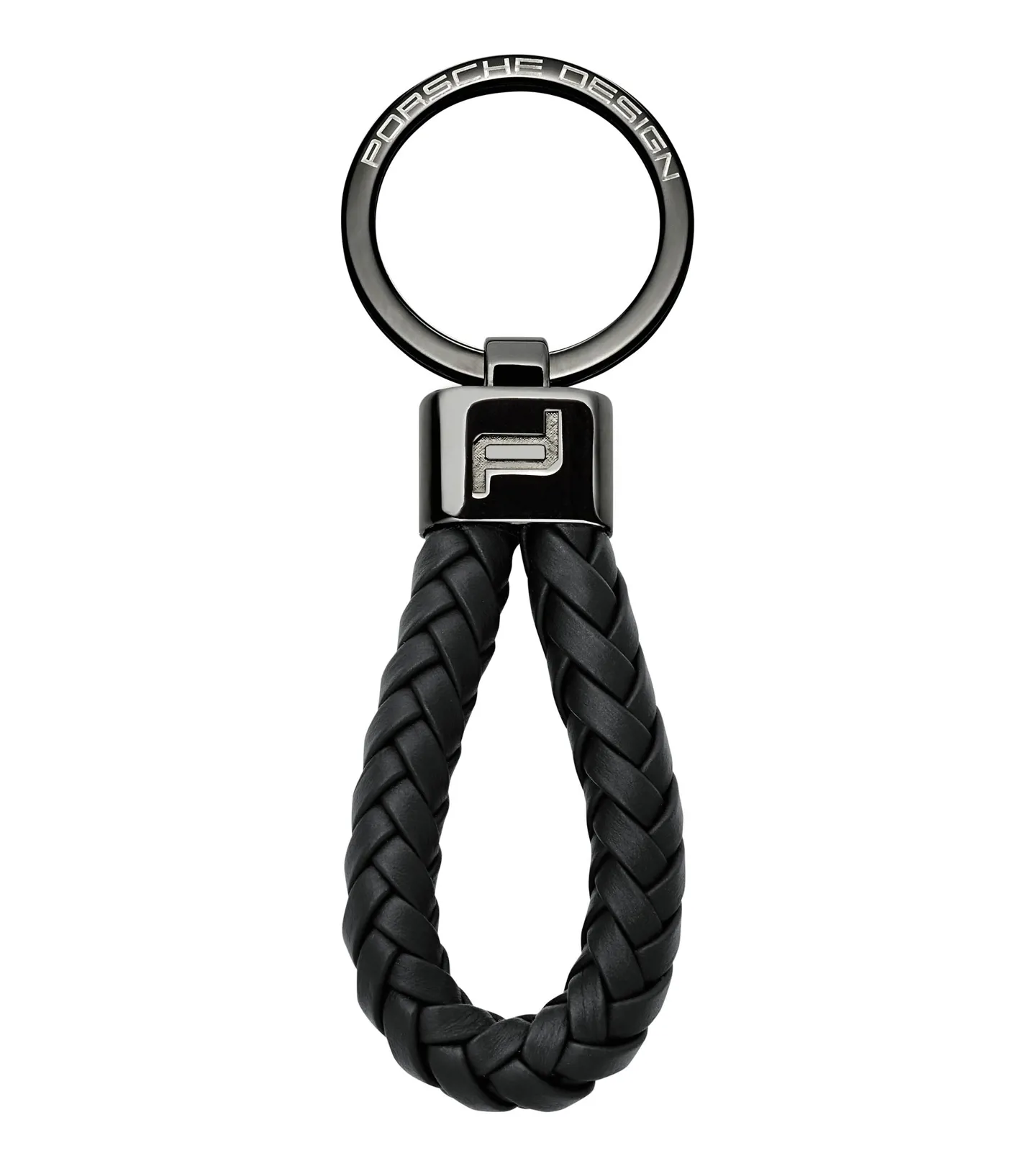 PORSCHE CONTIN Keyring Leather Cord 001 BLACK