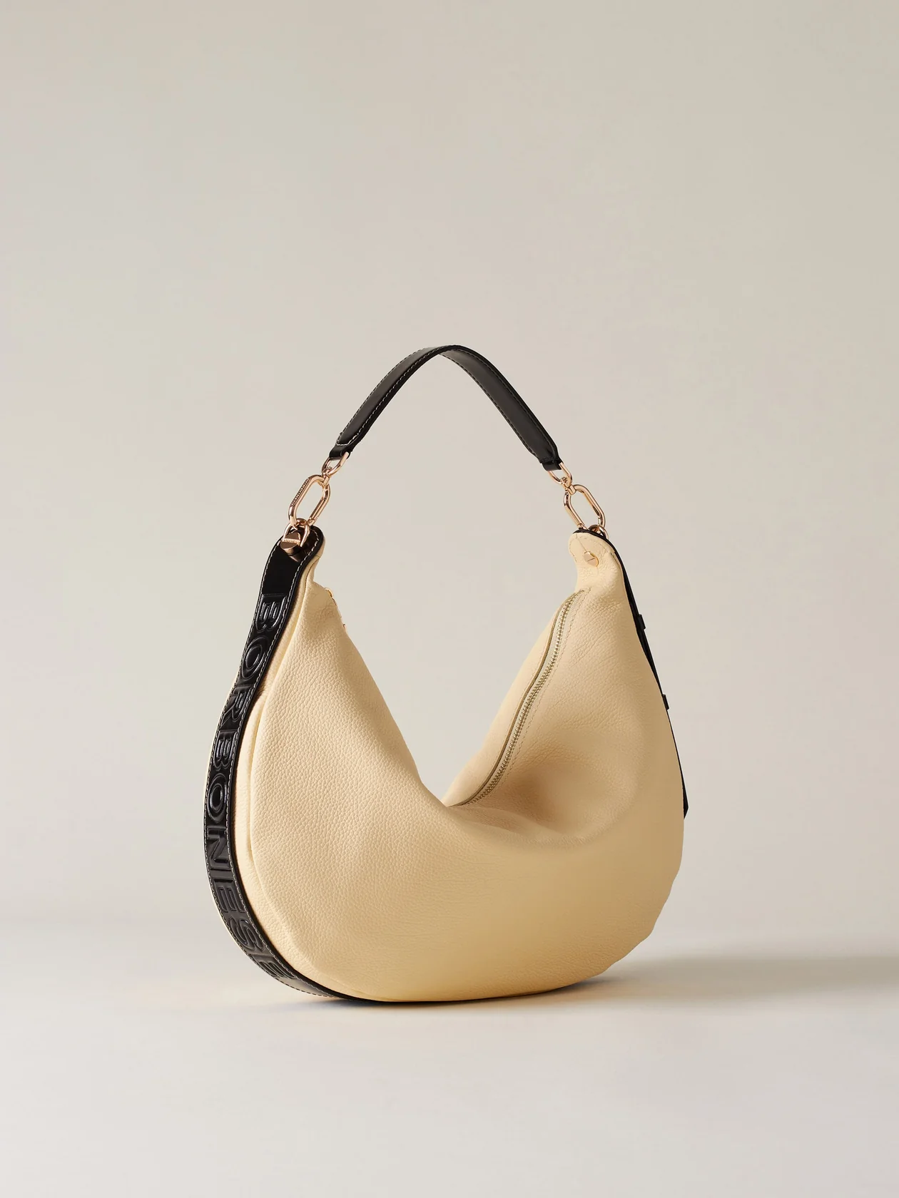 Borbonese HOBO BAG M. Z12 BUTTER NERO - immagine 2