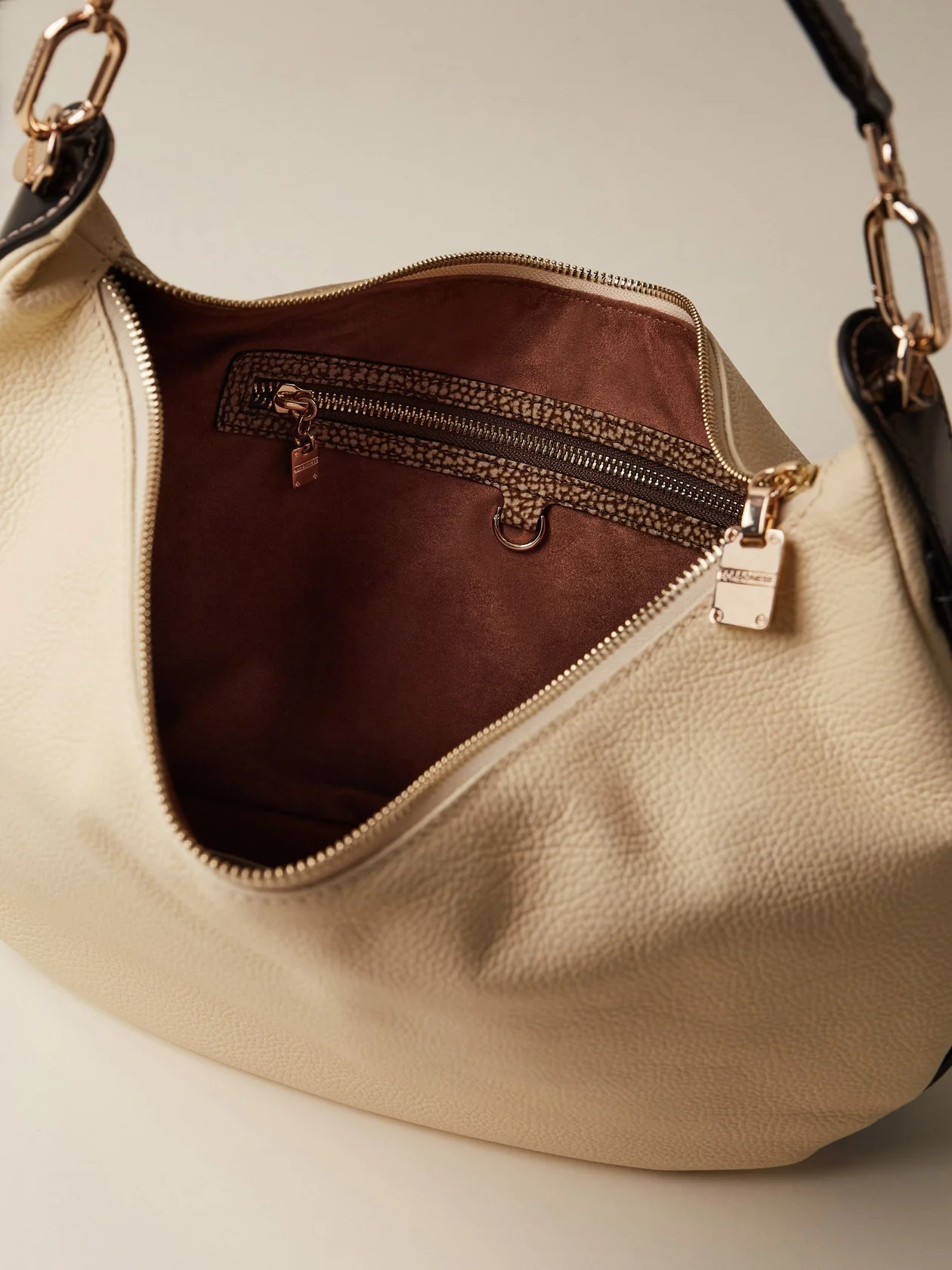 Borbonese HOBO BAG M. Z12 BUTTER NERO - immagine 5