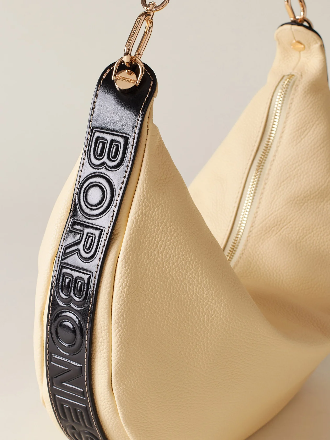 Borbonese HOBO BAG M. Z12 BUTTER NERO - immagine 6
