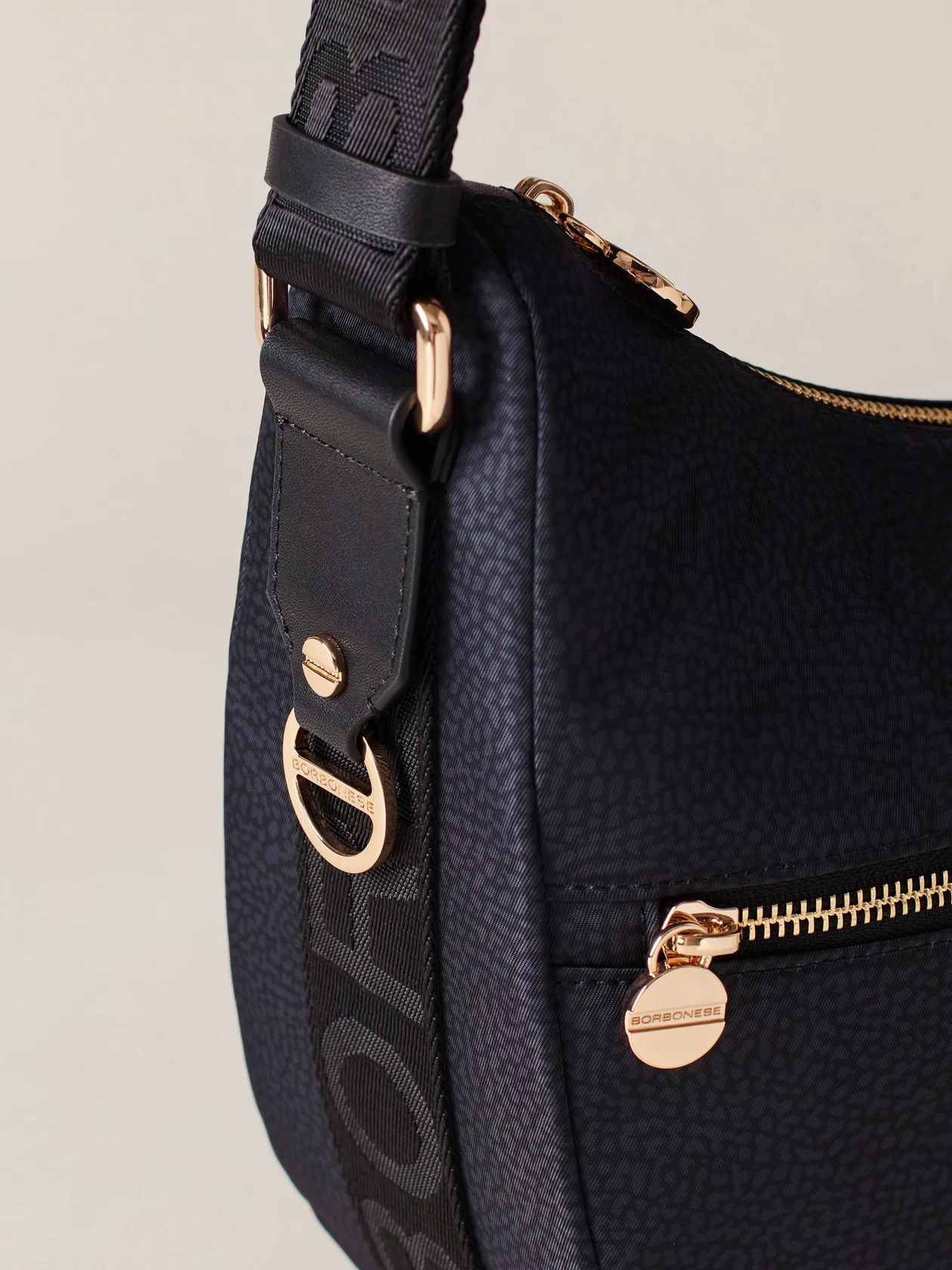 Borbonese LUNA BAG MIDDLE 100 NERO - immagine 5