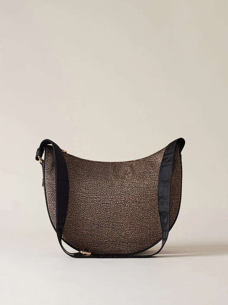 Borbonese LUNA BAG MIDDLE X11 OP NAT NERO