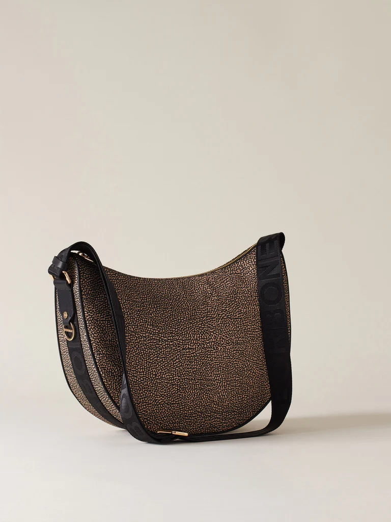 Borbonese LUNA BAG MIDDLE X11 OP NAT NERO - immagine 3