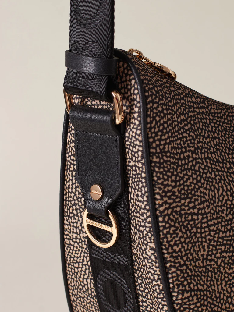 Borbonese LUNA BAG MIDDLE X11 OP NAT NERO - immagine 6