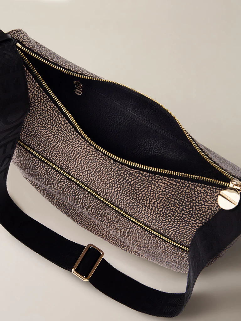 Borbonese LUNA BAG SMALL X11 OP NAT NERO - immagine 4