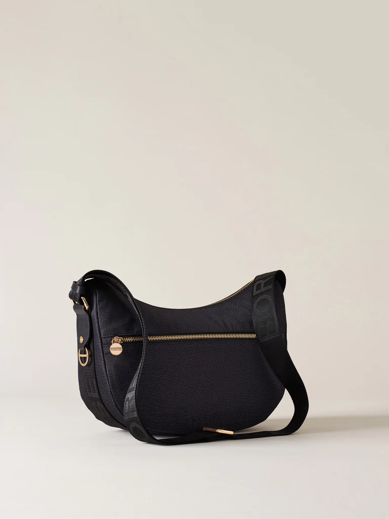 Borbonese LUNA BAG SMALL Y66 DARK BLACK - immagine 2