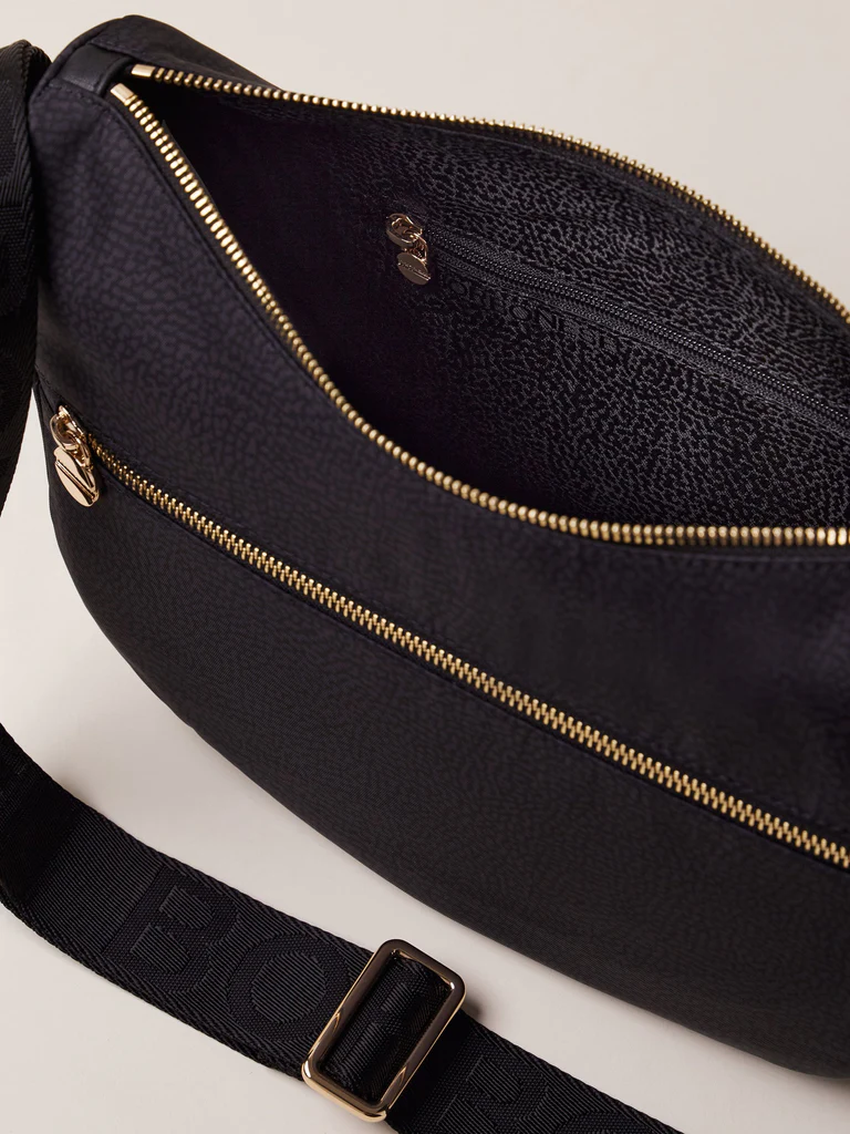 Borbonese LUNA BAG SMALL Y66 DARK BLACK - immagine 4