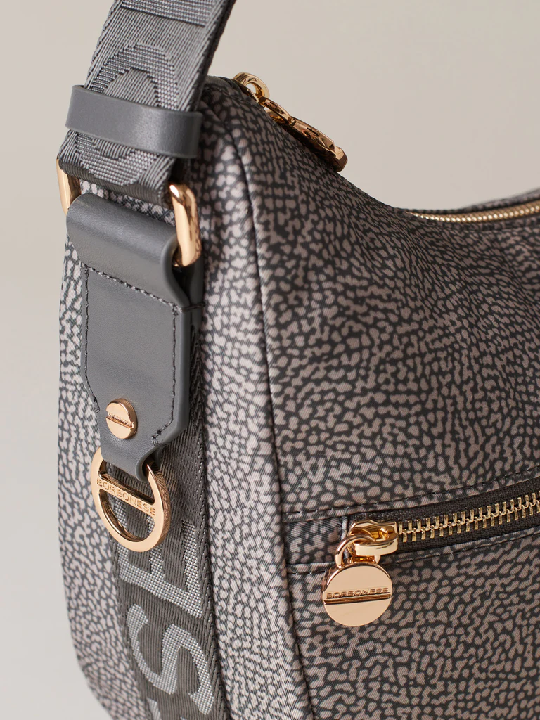 Borbonese LUNA BAG MIDDLE Z54 CLAY GREY - immagine 4