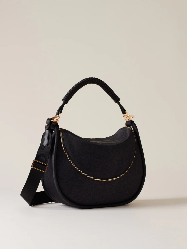 Borbonese HOBO M. C/T Y66 DARK BLACK - immagine 2