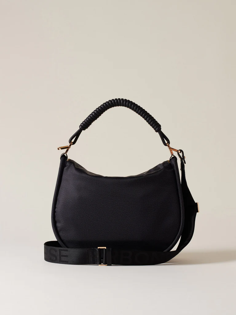 Borbonese HOBO M. C/T Y66 DARK BLACK - immagine 3