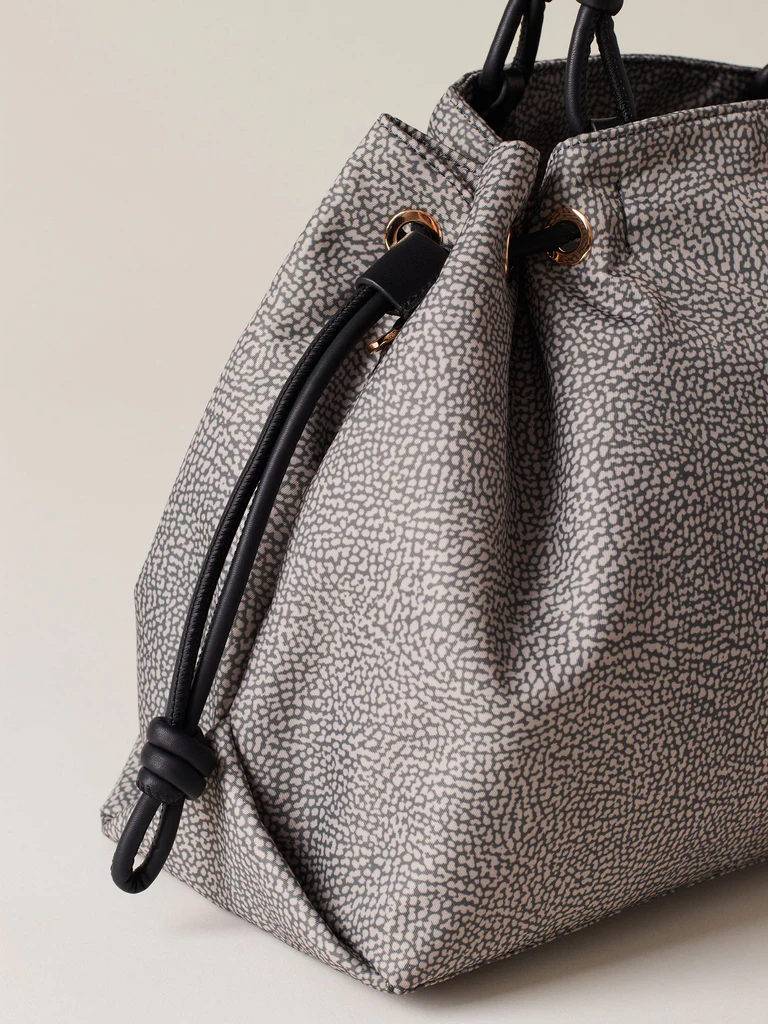 Borbonese SHOPPING M. C/T Z70 CLAY GREY NERO - immagine 4