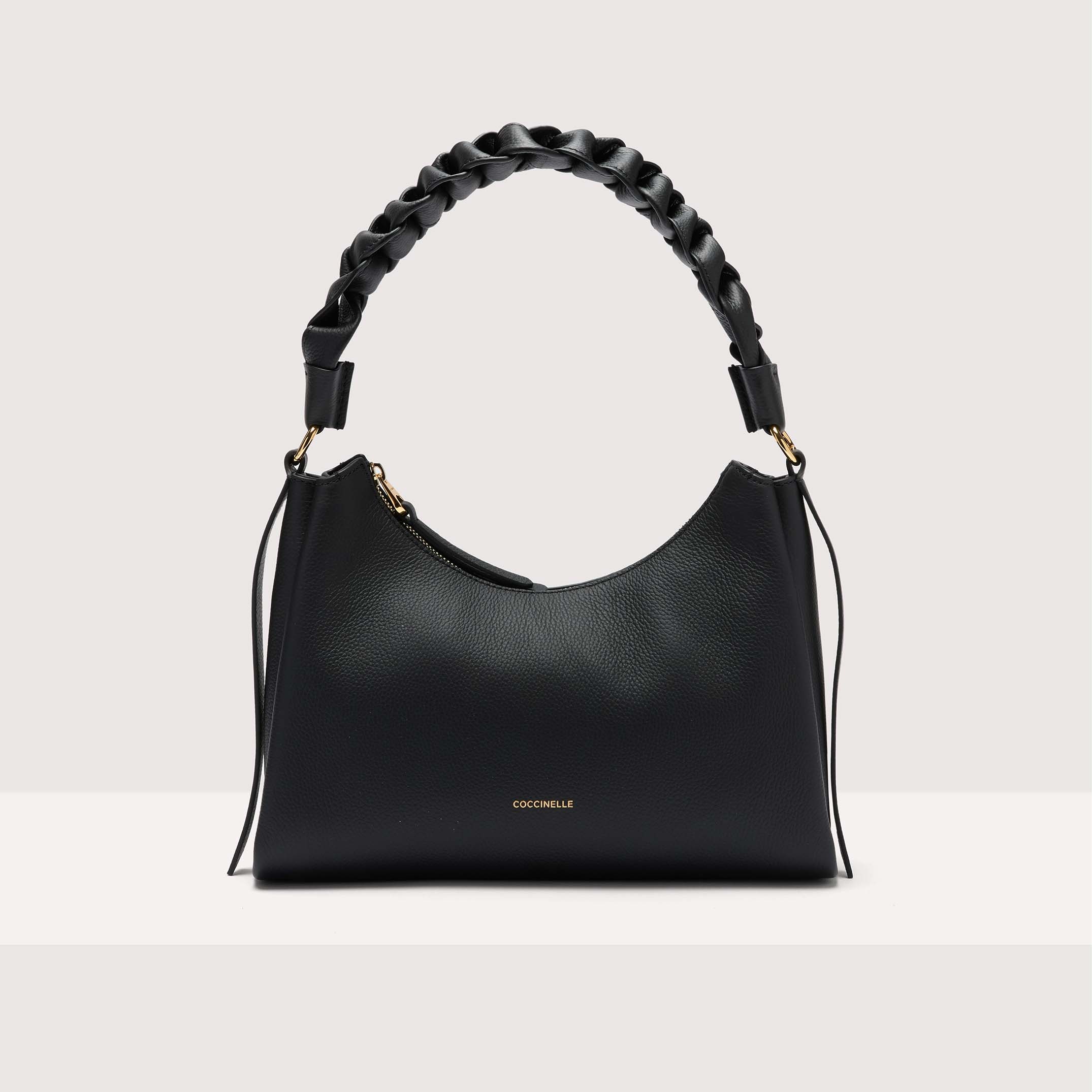 COCCINELLE BOHEME GRANA DOUBLE 374 NOIR CUIR