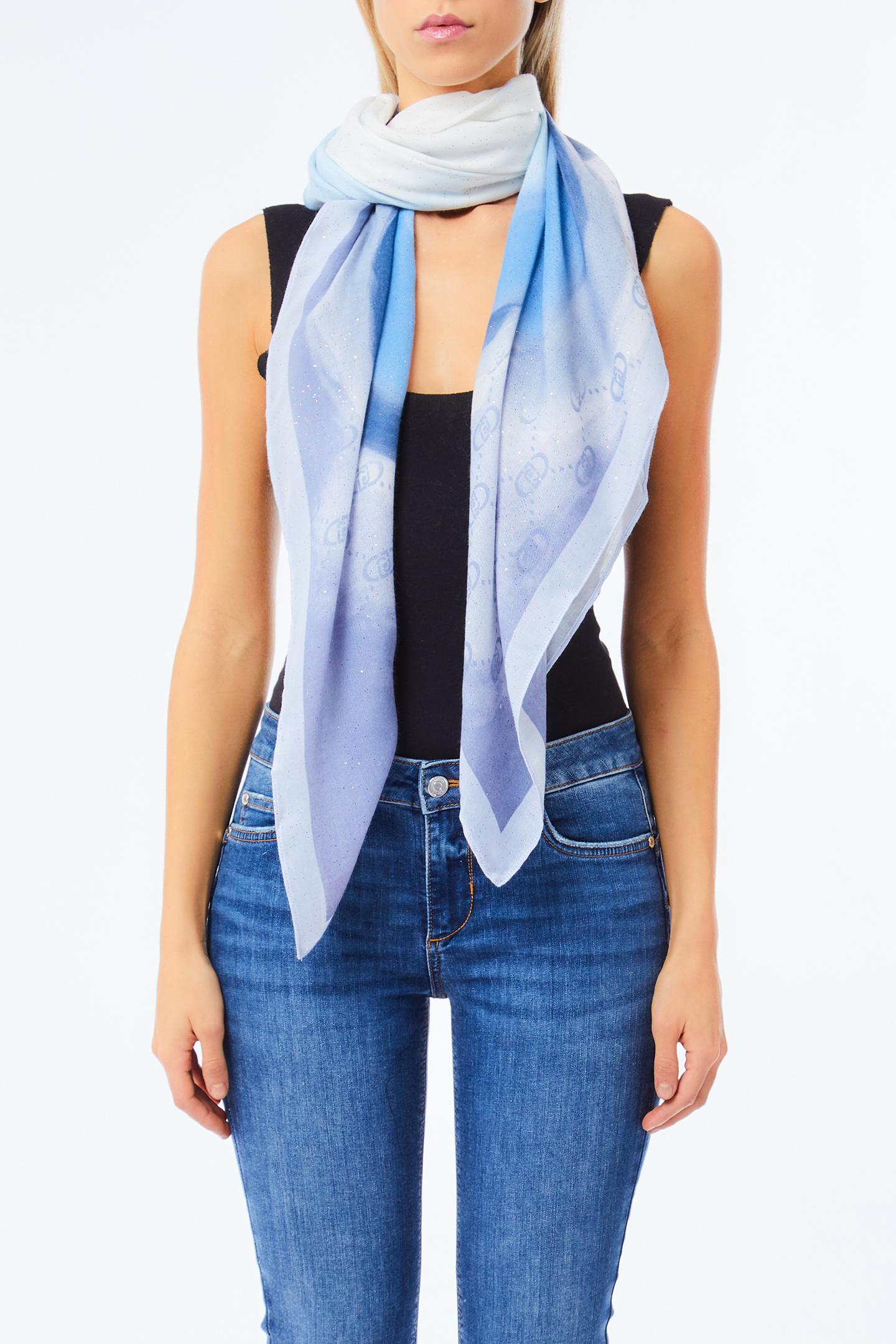 LIU JO Foulard four leaves 120x120 74015 Light denim - immagine 2