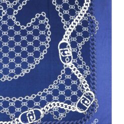 LIU JO Foulard logo metalflow 120X120 09502 Blu lapis