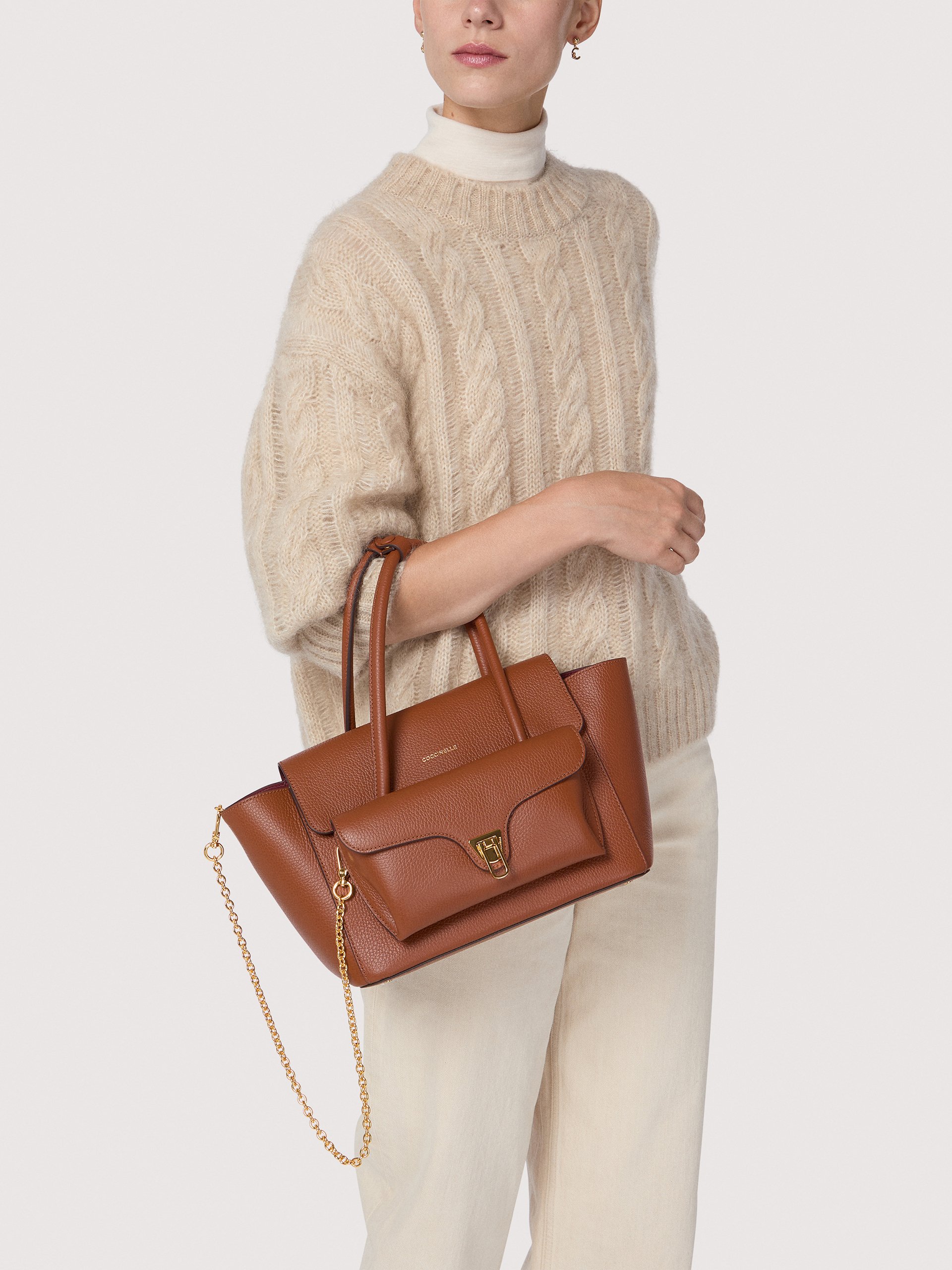 COCCINELLE DOUBLE BEAT W11 COGNAC - immagine 6