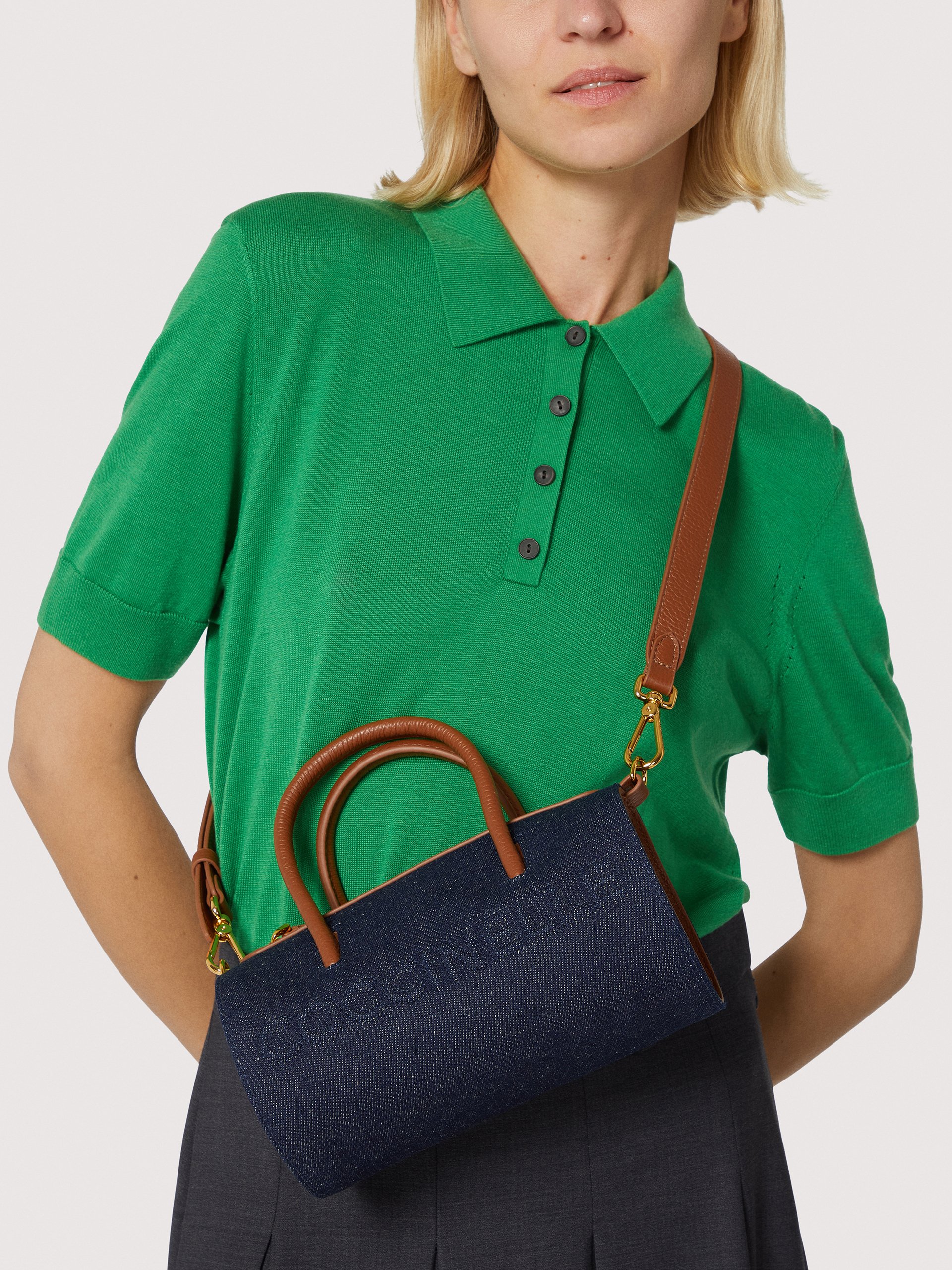 COCCINELLE MYRTHA DENIM 377 BLUE DEN/COGNAC - immagine 5
