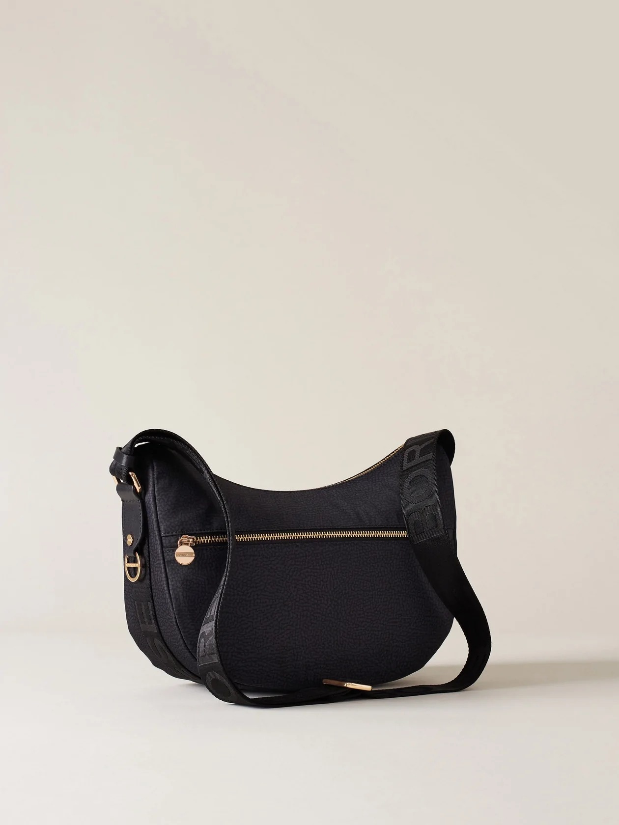Borbonese LUNA BAG SMALL Y66 DARK BLACK - immagine 3