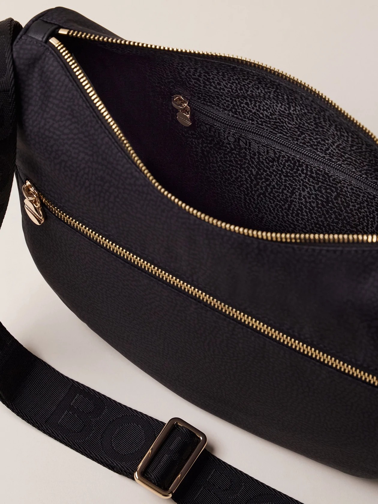 Borbonese LUNA BAG SMALL Y66 DARK BLACK - immagine 5