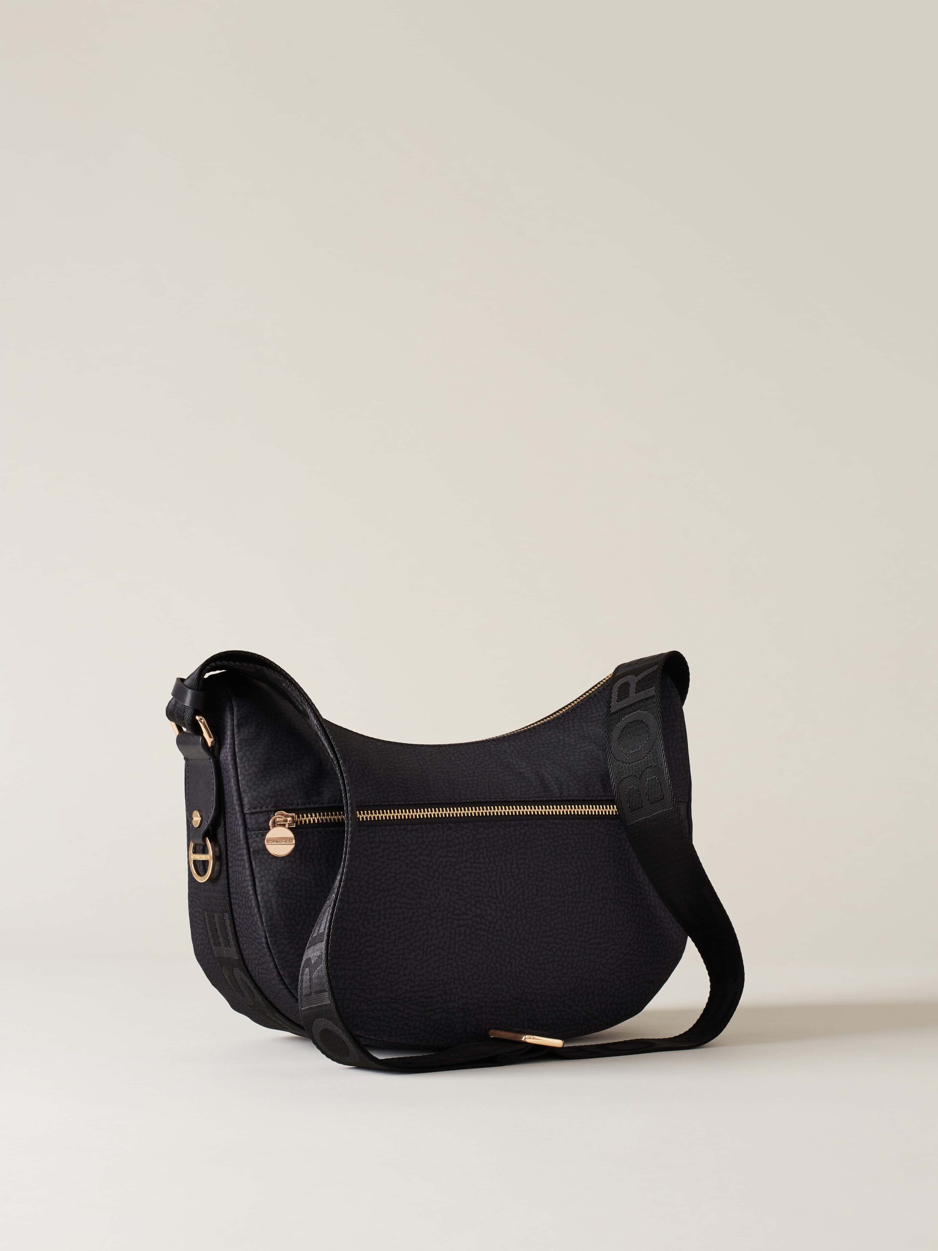 Borbonese LUNA BAG SMALL Y66 DARK BLACK - immagine 7