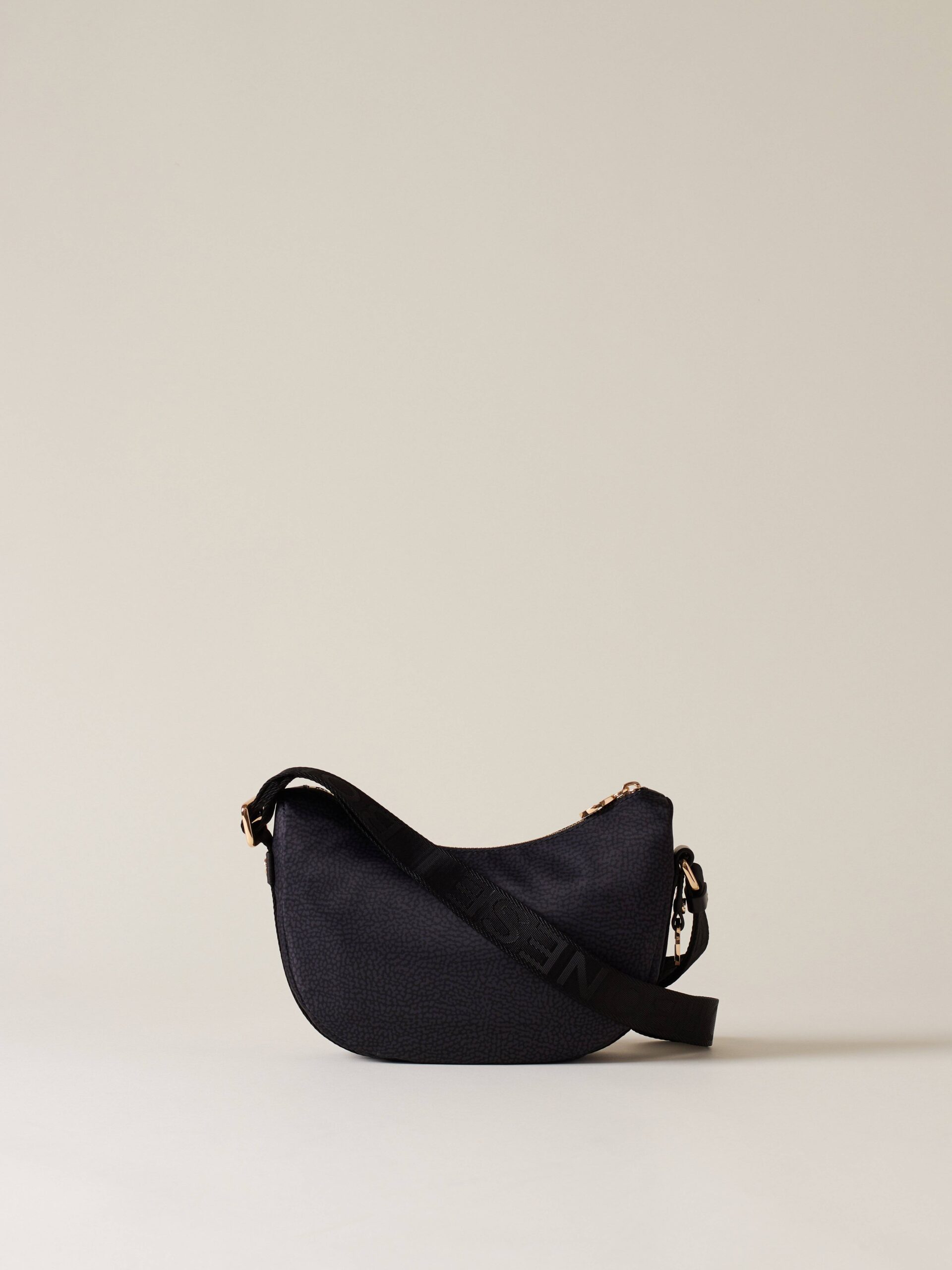 BORBONESE LUNA BAG MINI Y66 DARK BLACK - immagine 3