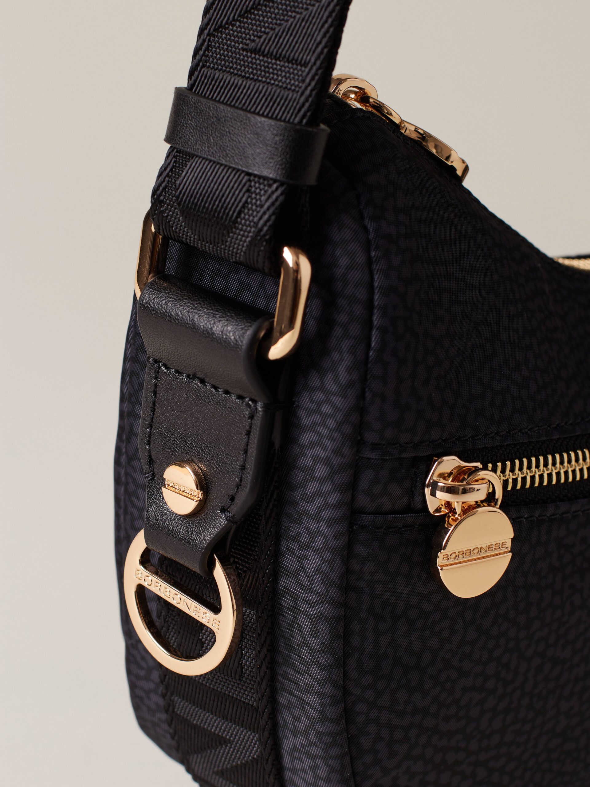BORBONESE LUNA BAG MINI Y66 DARK BLACK - immagine 4