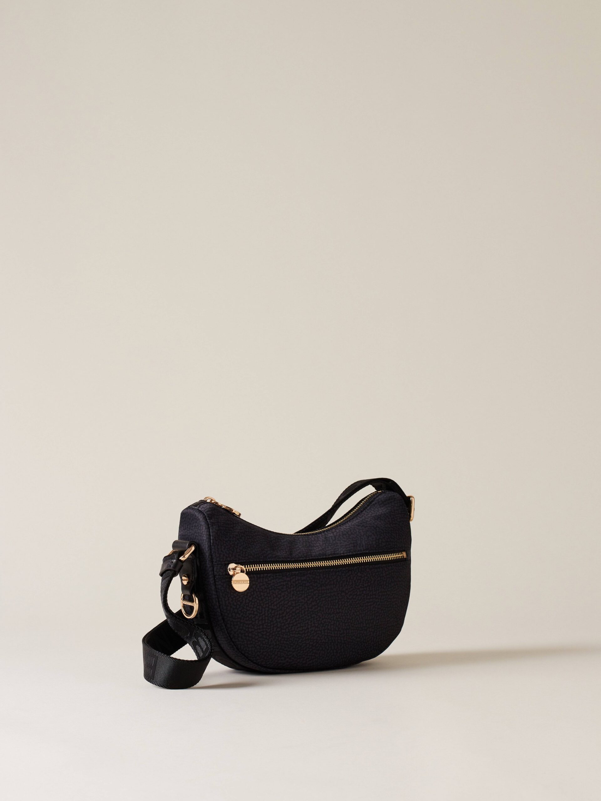 BORBONESE LUNA BAG MINI Y66 DARK BLACK - immagine 5