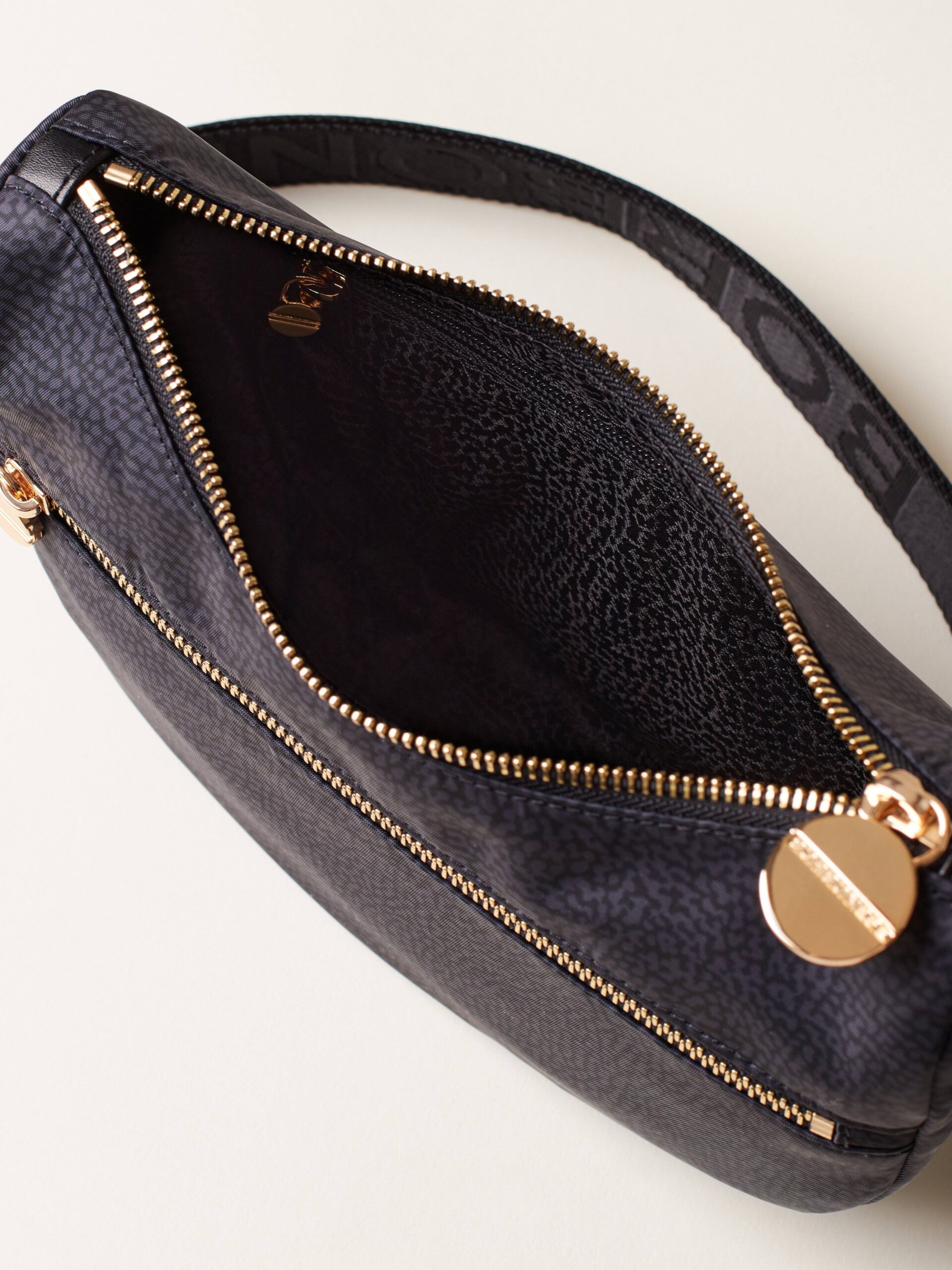 BORBONESE LUNA BAG MINI Y66 DARK BLACK - immagine 7