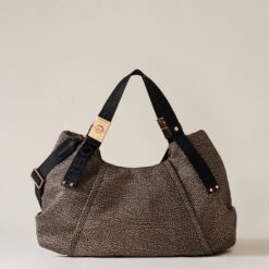 Borbonese FOLD BAULETTO X11 OP NAT NERO