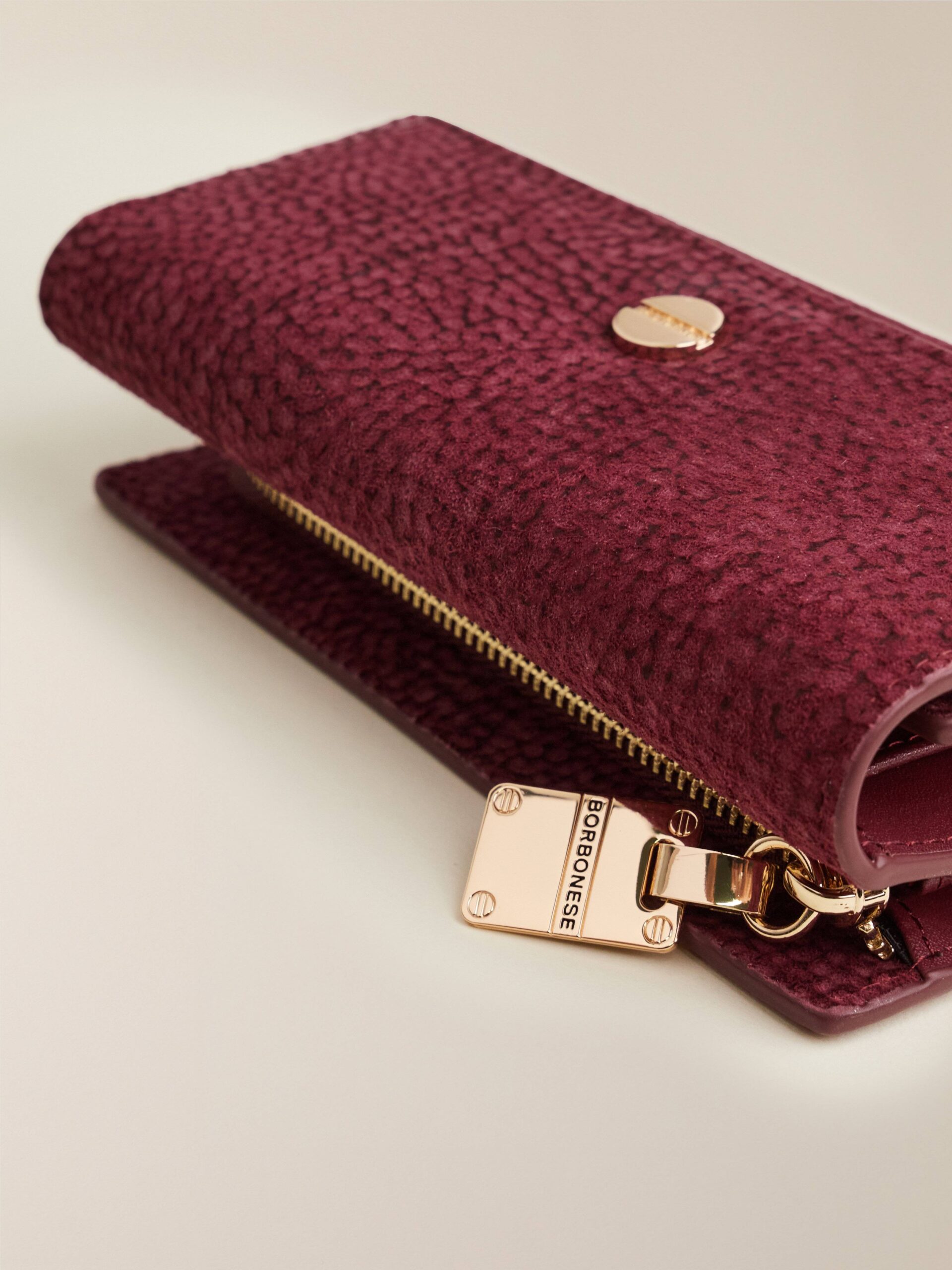 Borbonese CAMOSCIO P.FOGLIO C/PATTA 027 MERLOT - immagine 4