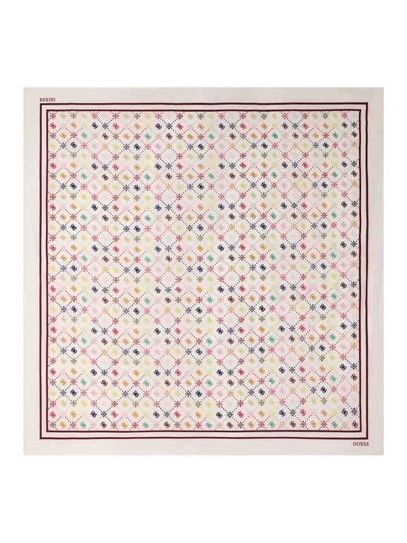 Guess EMELIE LOGO KEFIAH 120X120 WHITE