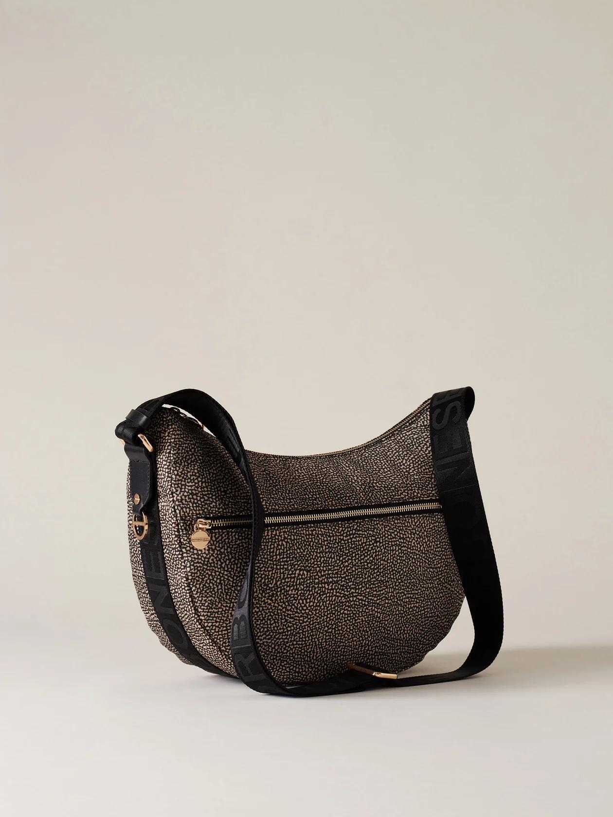 Borbonese LUNA BAG MIDDLE X11 OP NAT NERO - immagine 2