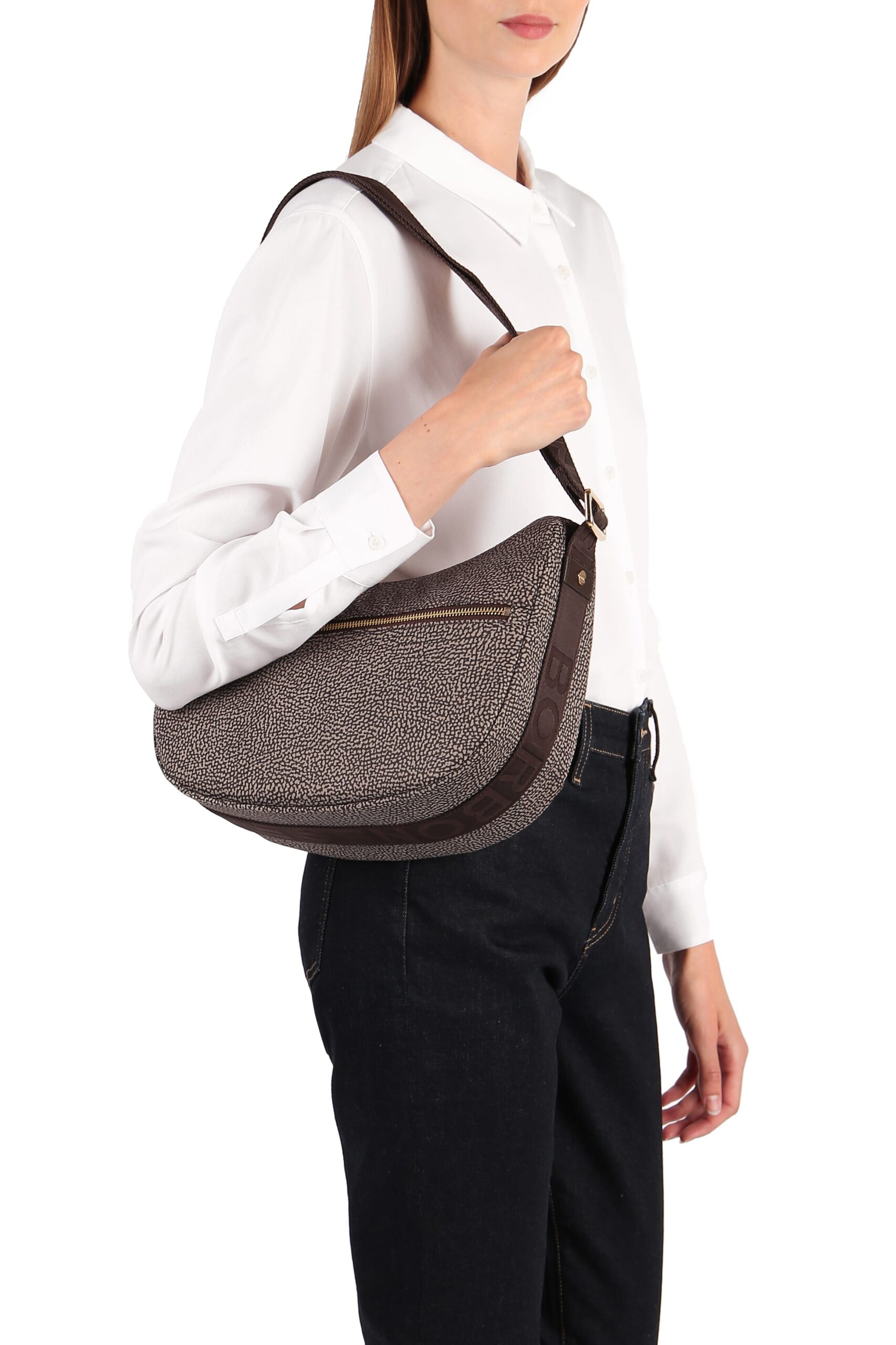 Borbonese LUNA BAG SMALL 228 FANGO T MORO - immagine 4