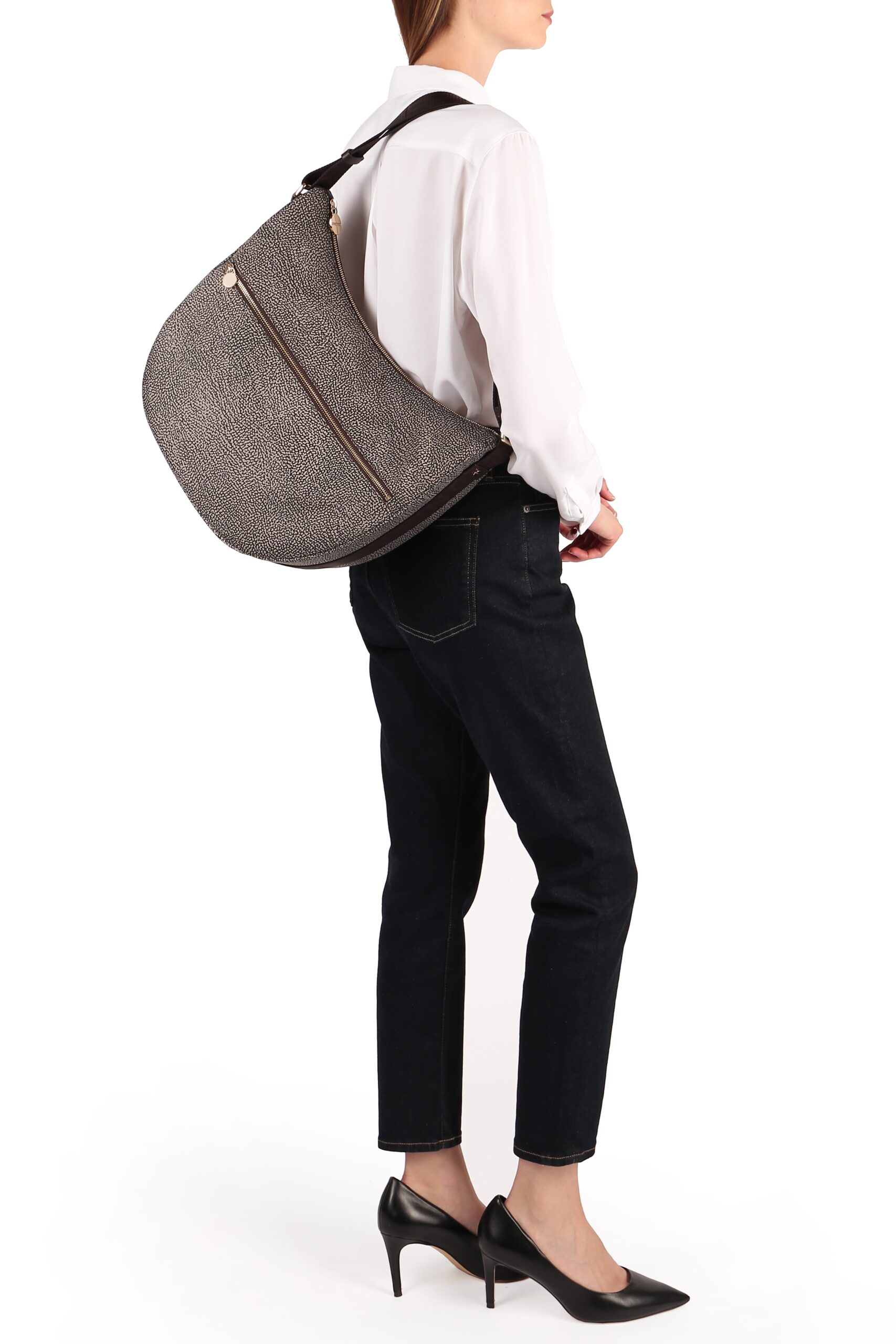 Borbonese LUNA BAG MEDIUM 228 FANGO T MORO - immagine 3
