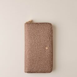 BORBONESE P.FOGLIO ZIP AROUND 994 BEIGE MARRONE