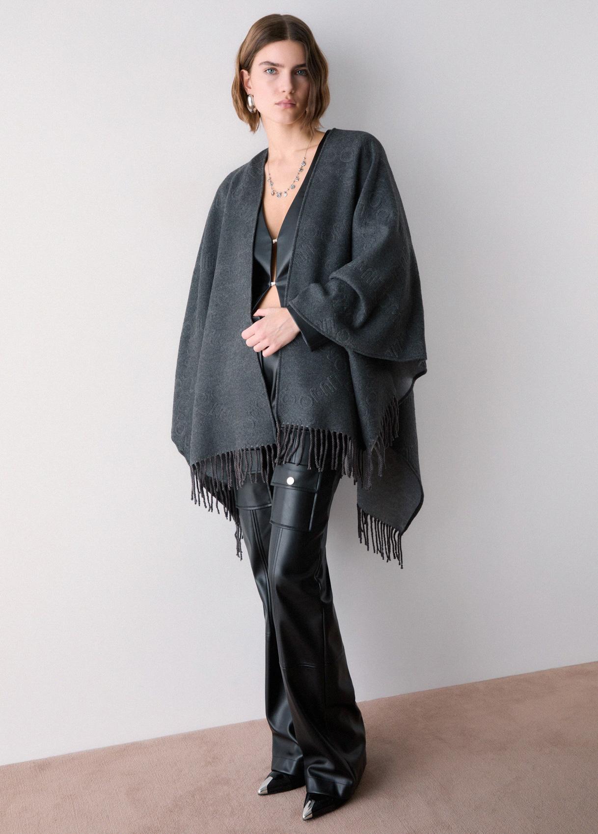 LIU JO PONCHO EMBOSSED 09012 ANTRACITE - immagine 5