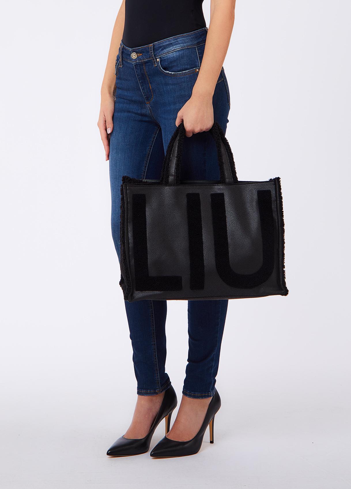LIU JO TOTE FAKE MONTONE NERO 22222 - immagine 5
