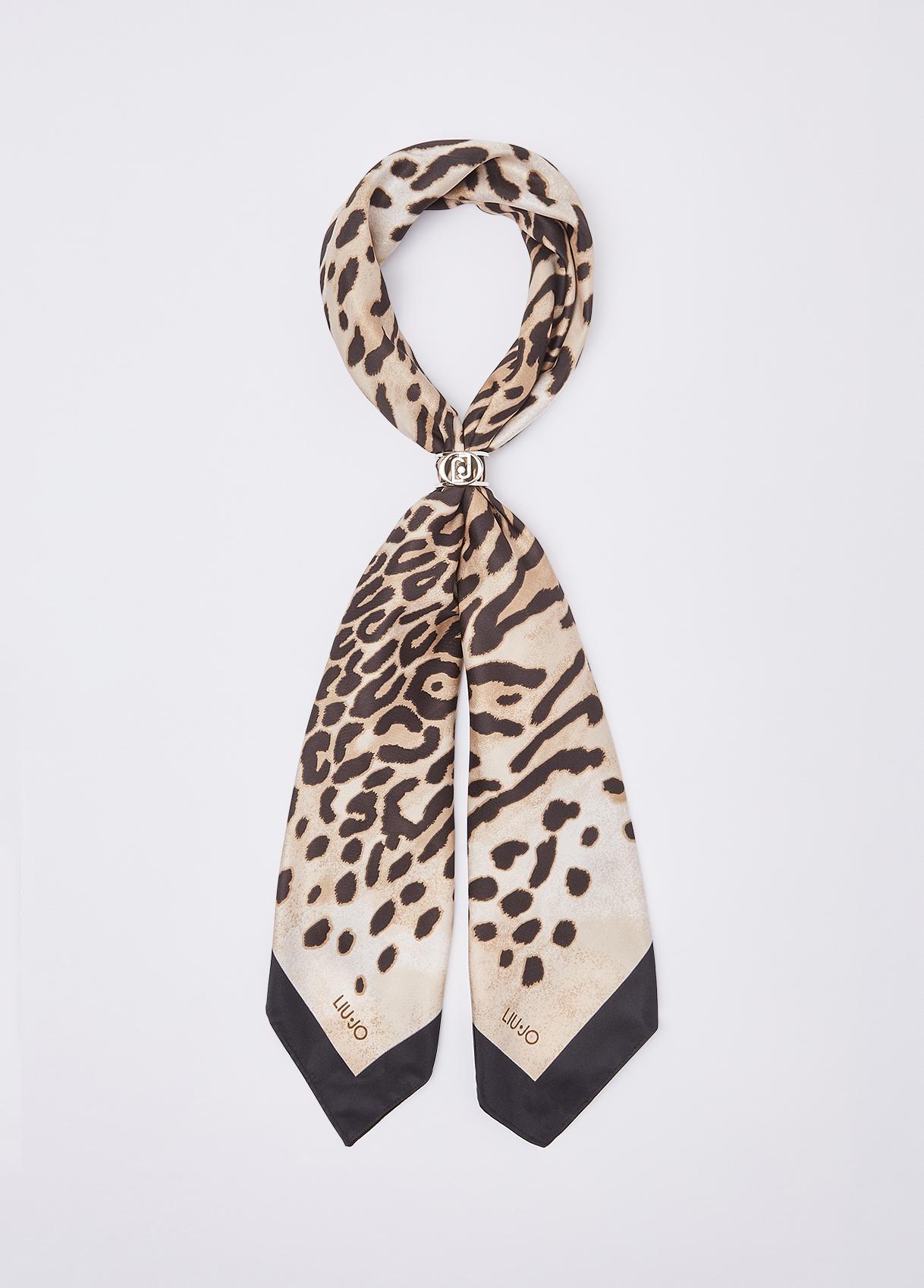 LIU JO FOULARD MIX PRINT 90X90 09B65 Leopard - immagine 2
