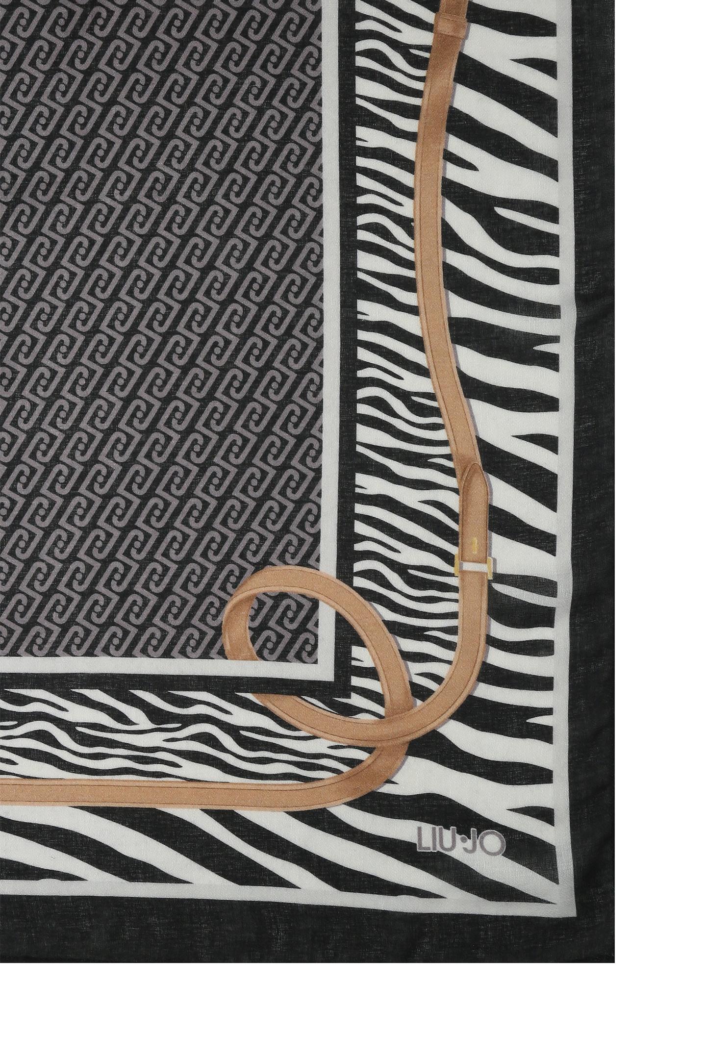 LIU JO STOLA ANIMALIER CINTURINI 70X180 NERO 22222