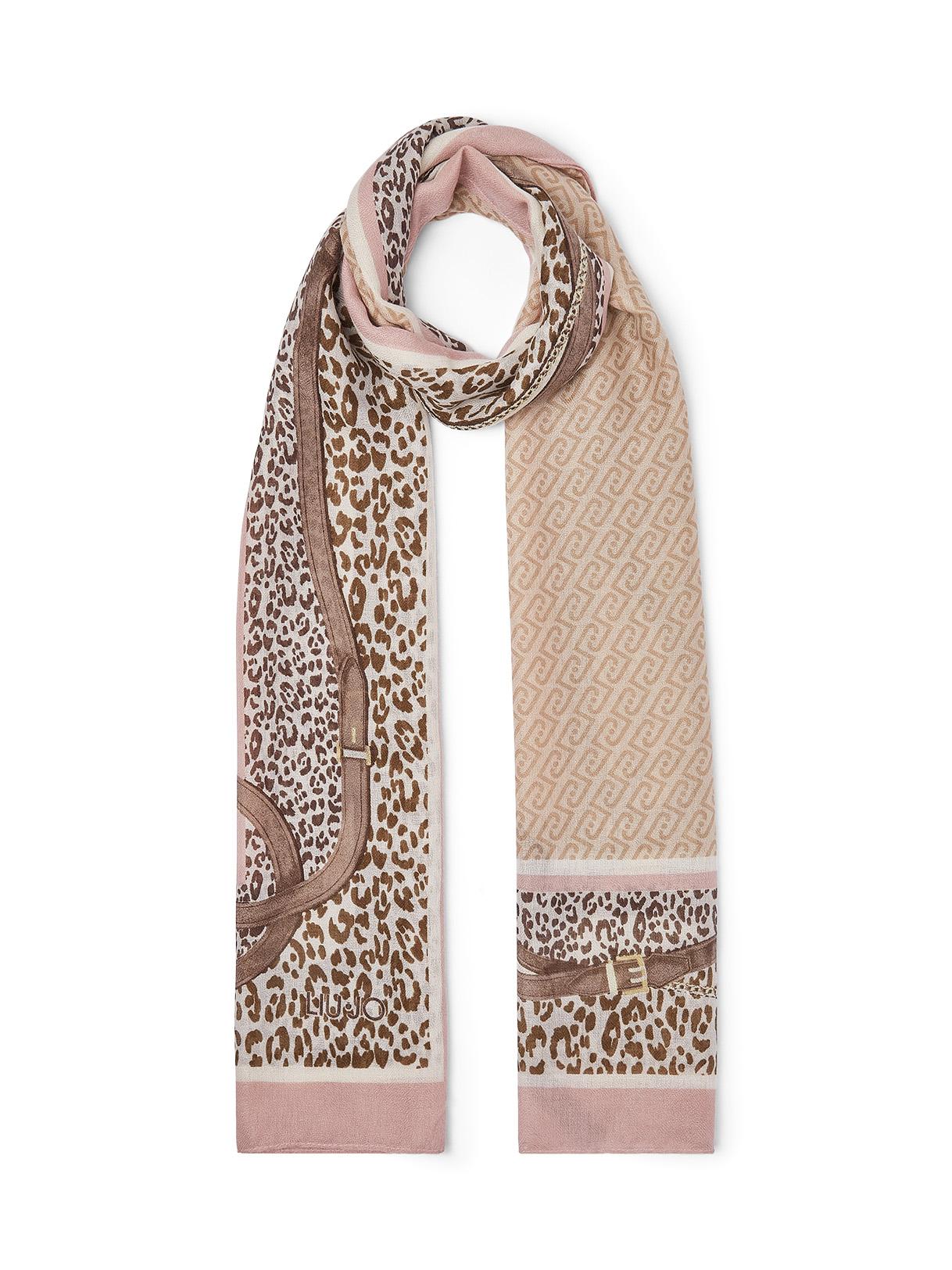 LIU JO STOLA ANIMALIER CINTURINI 70X180 CAMEO ROSE 41310 - immagine 7