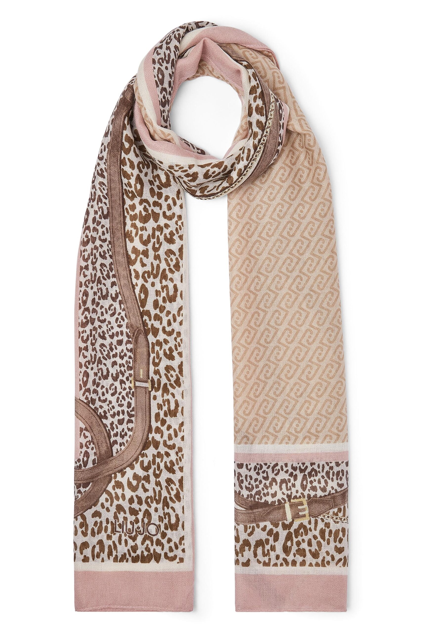 LIU JO STOLA ANIMALIER CINTURINI 70X180 CAMEO ROSE 41310 - immagine 8